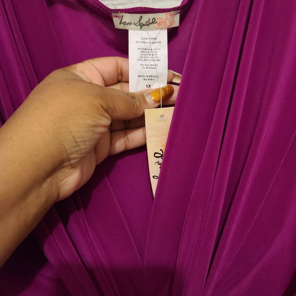 NWT Magenta 3/4 sleeve dress w/tie US 1x